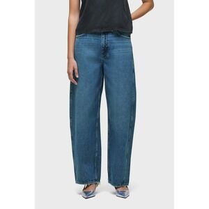 Hudson Bailey Relaxed Barrel Jeans Set Sail Blue High Rise Denim 24 NEW